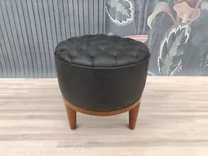 Pouf ottoman, Chesterfield stool, Leather stool, Barrel stool, Pub stool, - Picture 1 of 14