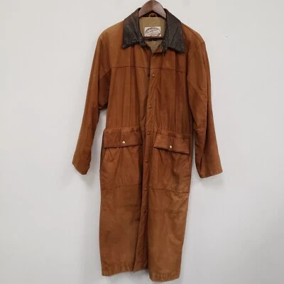 Vintage Overland Mens Soft Leather Western Trench Coat Size XS Sheepskin Safari - Image 1 of 4