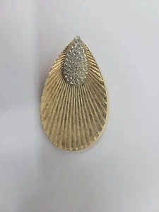 Vintage MARCEL BOUCHER 8601-P Brosche goldfarben Auge der Pfauenfeder Strass - Bild 1 von 3