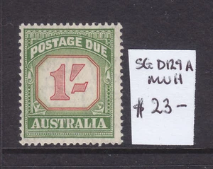 POSTAGE DUES AUSTRALIA: 1/ CARMINE AND DEEP GREEN SG D 129a MUH - Foto 1 di 1