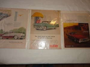 ANNUNCIO VINTAGE ANNI 50 PAGINA A COLORI OLDSMOBILE, MERCURY & 1972 THUNDERBIRD - Foto 1 di 4