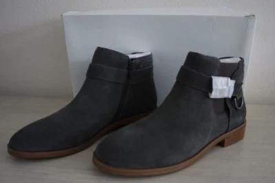 Botas de tornozelo femininas Aerosoles tamanho 9M cinza camurça Martha Stewart Susan com zíper $165 - Imagem 1 de 4