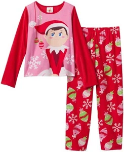 GIRLS SIZE 4 THE ELF ON THE SHELF 2 PIECE FLEECE PAJAMA SET NWT HOLIDAY - Picture 1 of 1