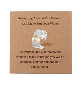 Swim Against the Current Ring, The CHOSE Gifts Inspirational Rings for Women ... - Picture 1 of 7