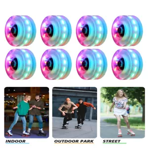 Light Up Roller Skate Wheels LED Speed Wheels with Bearings 58*32mm 8PCS - Picture 1 of 29