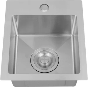Yutong 12" x 14" Top mount Drop in 304 Stainless Steel Single Bowl Sink - Picture 1 of 3