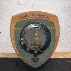 MacIntyre family crest/coat Tartan Old Colour wooden wall plaque - Foto 1 di 17