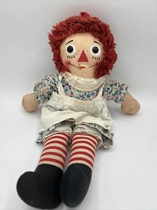 Vintage Raggedy Ann Knickbocker 70er rote Nase Original Kleidung Knopf Augen LESEN - Bild 1 von 8