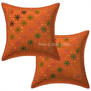 Embroidered Floor Pillows Cases Bohemian Car Boho Room Decorative Cushion Cover - Picture 1 of 5