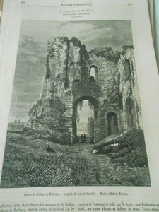 Le Chateau de Tutbury Stafford 1863 Gravure Old Print - Picture 1 of 1