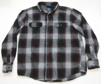 Camisa de vestir Faded Glory 2 bolsillos manga larga abotonada top grande gris JKT175 Foto 1 de 4