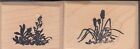 cattails set sutton Wood Mounted Rubber Stamp 1 x 3" Free Shipping
