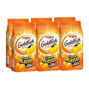 Goldfish Flavor Blasted Xtra Cheddar Cheese Crackers 6.6 Ounce Pack of 6 - Picture 1 of 9