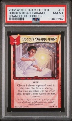 PSA 8 Dobby’s Disappearance Non Foil Harry Potter TCG Chamber Of Secrets 10/140 - Image 1 of 3