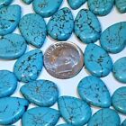 NATURAL NUMBER 8 MINE TURQUOISE UNTREATED SOLID SPIDER WEB MATRIX PEAR CAB 234ct