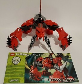 100% Complete & Retired Lego Hero Factory Raw-Jaw (2232) with Instructions 