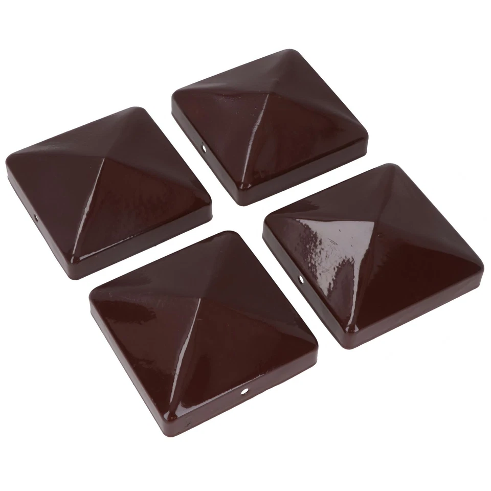 Metal Fence Post Caps for Fence Posts 75mm x 75mm Protector Cover Brown - Image 1 of 1