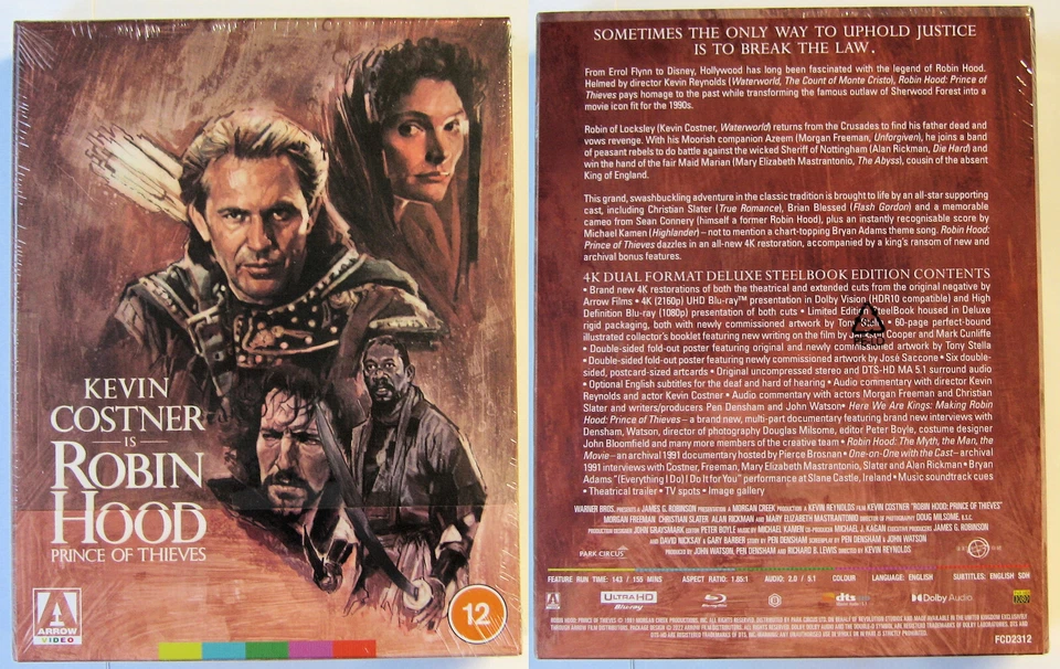 ROBIN HOOD PRINCE OF THIEVES 4K DELUXE UHD ARROW LIMITED EDITION NEW & SEALED - Image 1 of 1
