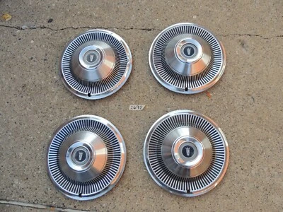 1963-1967 FORD GALAXIE FAIRLANE  14" DOG DISH CENTER CAPS OEM SET OF 4 OEM - Image 1 of 4