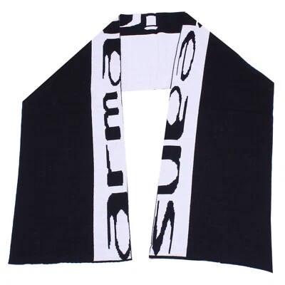 9733X sciarpa uomo ARMANI JEANS black/white wool scarf men - Imagen 1 de 4