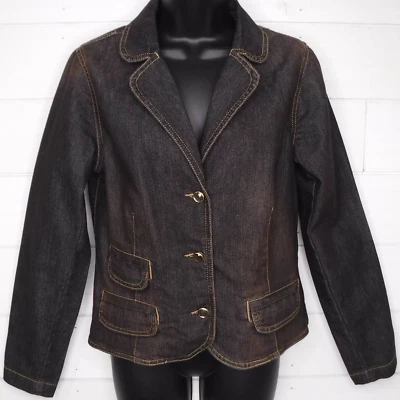 Chaqueta vaquera BANDOLINO para mujer talla mediana azul oscuro peplum Foto 1 de 4