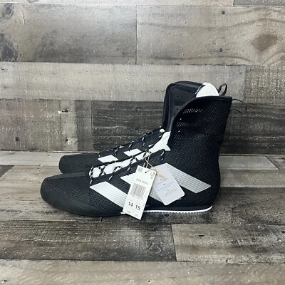 Adidas Box Hog 3 Negro Plata Zapatos de Boxeo FX0563 Hombres Talla 14 EE. UU. Foto 1 de 4