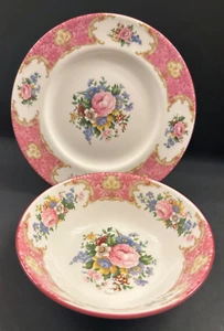 Royal Albert Lady Carlyle Salad Plate and Cereal/Soup Bowl Without Gold Trim - Picture 1 of 5