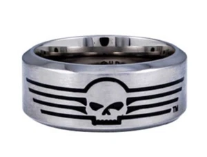 Harley Davidson Men's Willie G Skull Lines Band Ring Stainless Steel HSR0027 - Picture 1 of 3