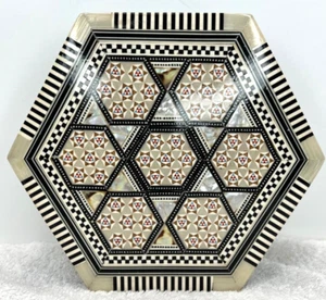 Moorish Handcrafted Hexagonal Box With Mosaic Inlaid - Picture 1 of 12