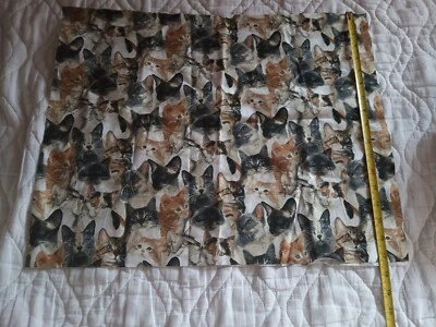 TELA DE ALGODÓN COLOR GATO GATITO REAL 1/2yd. 44" X 17" ambos lados se muestran plegados Foto 1 de 4