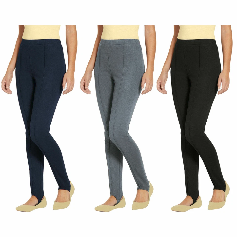 LADIES SKI PANTS WOMENS PULL ON STIRRUP TROUSERS SOFT STRETCHY COMFY FIT LEGGING - Image 1 of 1