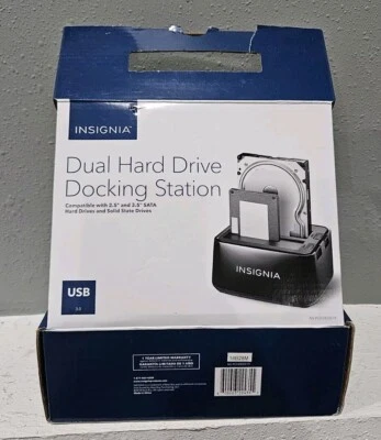 Dual Hard Drive Docking Station INSIGNIA 2.5" and 3.5" SATA Hard and Solid State - Image 1 of 4