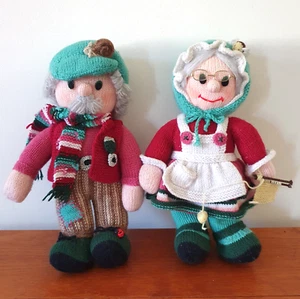Hand Knitted Soft Toy Doll - Homemade - Old Elderly Granny Grandad Couple - Picture 1 of 5