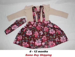 Toddler Girls Outfits 3pcs Baby Romper Clothes Girl Floral Jumpsuit Skirt Outfit - Picture 1 of 1