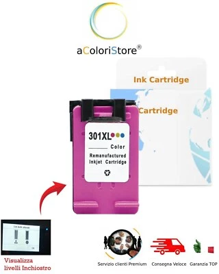 Cartucce per HP 301XL Colore per DeskJet 2510 DeskJet 2514 DeskJet 2540 - Immagine 1 di 4