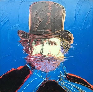 Serigrafía acrílica Jürgen Kuhl Giuseppe Verdi acrílico sobre lienzo firmado a mano 2001 - Imagen 1 de 7