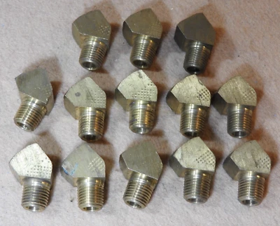 13 Pieces - 1/4 NPT 45 Degree Street Elbow, Parker 2214P-4-4 - New - Image 1 of 4