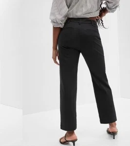 GAP 90er Mid Rise Girlfriend khaki mondlose Nacht schwarze Hose Größe 4 HOCH neu mit Etikett - Bild 1 von 5