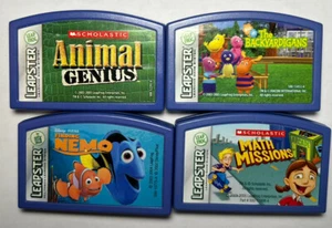 4pc lot Leapster Learning Games Nemo/Backyardigans/Math Mission/Animal Genius - Picture 1 of 1