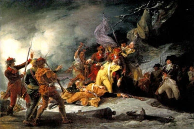 LA MUERTE DEL GENERAL MONTGOMERY ATAQUE QUEBEC PINTURA DE JOHN TRUMBULL REPRO Foto 1 de 3