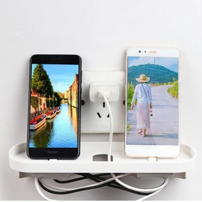 Nightstand Charging Shelf Organizer Rack Wall Mounted Phone Holder Shelf - Image 1 of 4