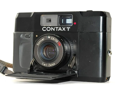 Near MINT Contax T Black Rangefinder 35mm Film Camera From Japan - Image 1 of 4
