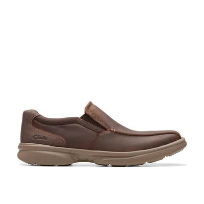 Sapatos casuais masculinos Clarks Bradley Step couro marrom - Imagem 1 de 4
