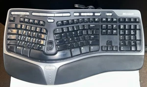 MICROSOFT Natural Ergonomic Keyboard 4000 V1.0 USB Work Home USB Wired KU-0462 - Picture 1 of 3