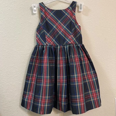 Vestido Polo Ralph Lauren Niñas Talla 5 Cuadros Tartán Fiesta Vacaciones Sin Mangas Nuevo con Etiquetas Foto 1 de 4
