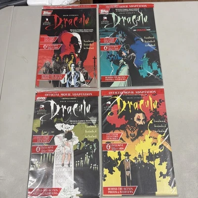 Juego completo de cartas Topps selladas de fábrica Drácula 1-4 en cada Bram Stoker's (DR02) Foto 1 de 4