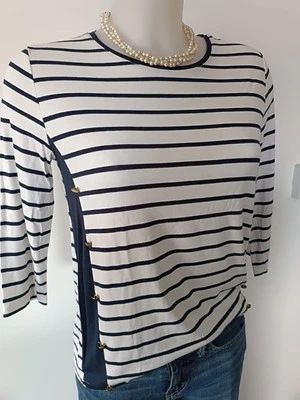 mariniere manches longues taille S rayures bleu marine - Photo 1/4