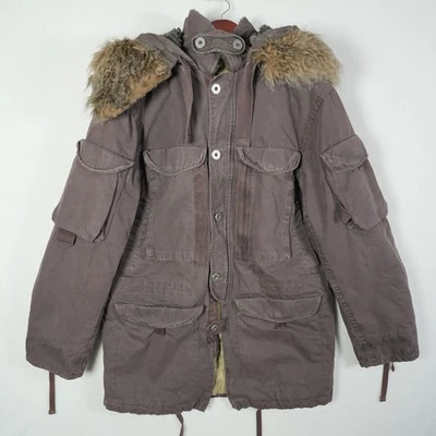 GAP Cold Weather Parka Men's Size S Brown Fur Hood 69 G.I. Military Jacket 2007 - Image 1 of 4