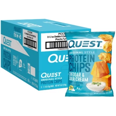 Chips de crema agria Quest Nutrition Cheddar &#38; - 1,1 oz/8 quilates Foto 1 de 4