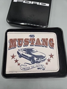 FORD MUSTANG United We Stang MEN'S BIFOLD WALLET Logo Multicolor, CREDIT CARD ID - Picture 1 of 7